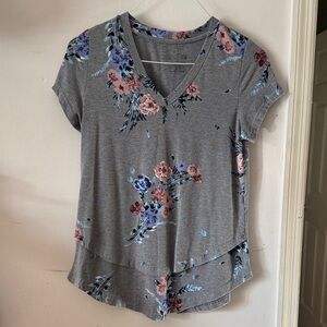 Latched Mama Gray Floral Nursing Tee